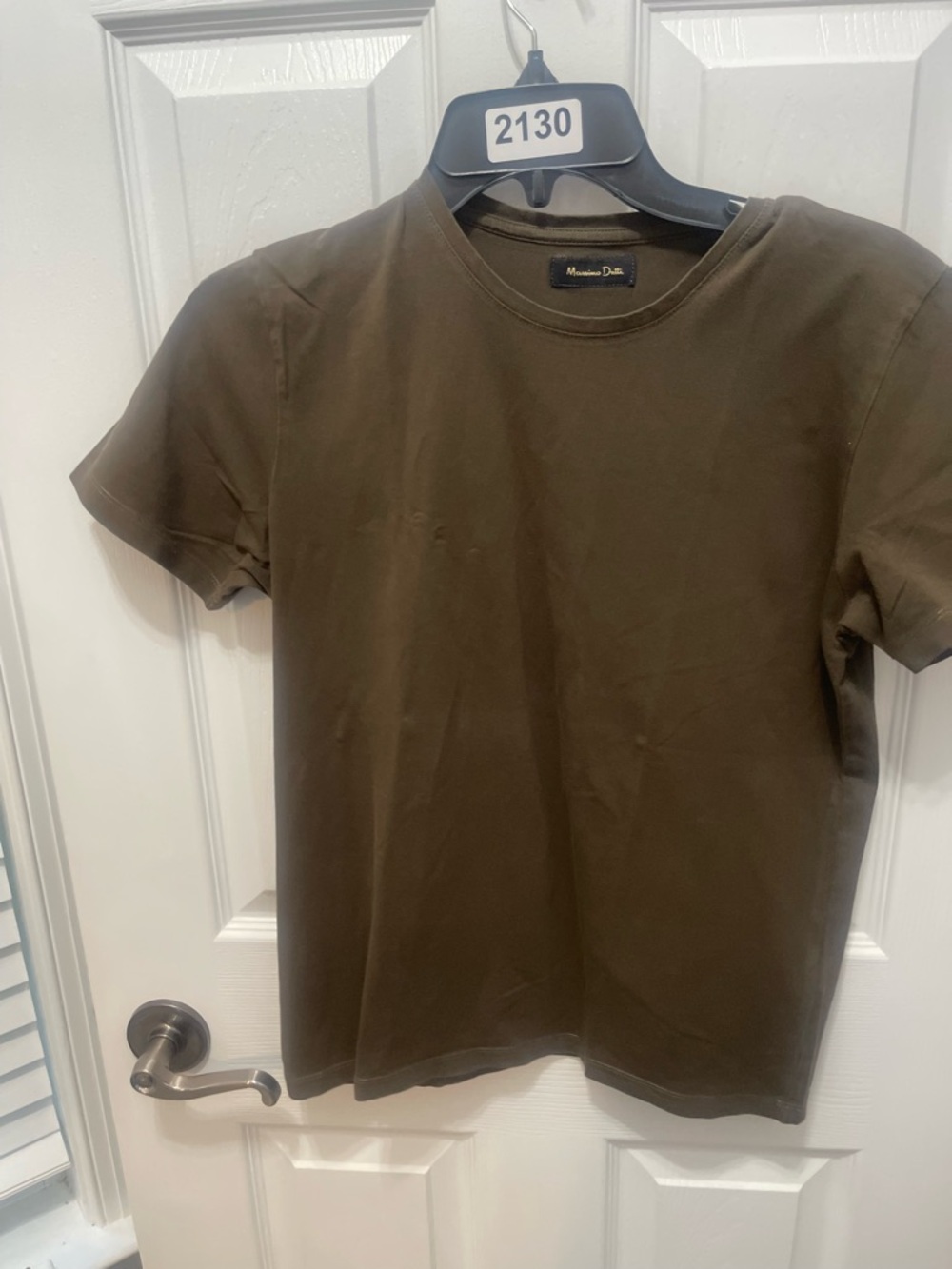 Massimo Dutti Olive Green Long Sleeve Tee